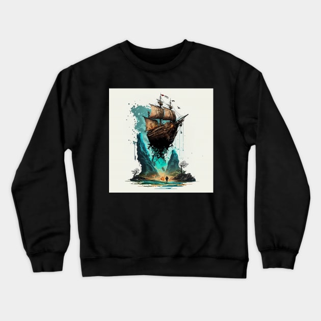 Pirate Ship - the goonies Crewneck Sweatshirt by Buff Geeks Art